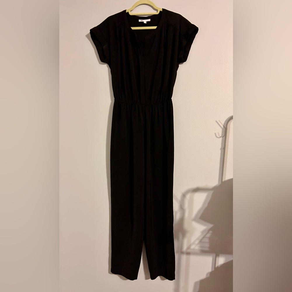 DR2 Black Wide Leg Jumpsuit | Elastic Waist | Size Small | Minimal Chic